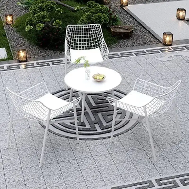 

Retro Black Garden Furniture Sets Lounge Nordic Moving Patio Garden Furniture Sets Outside Metal Meble Ogrodowe Yard Decorations