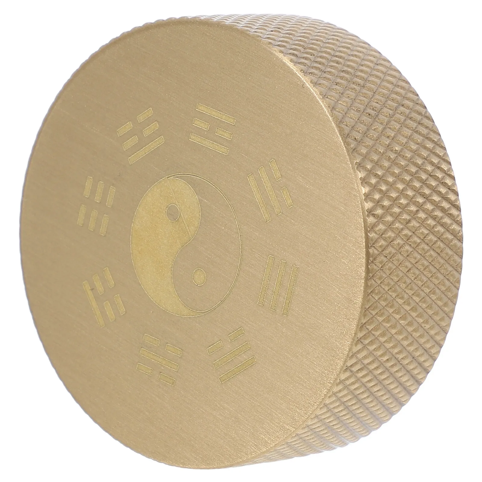 Heavy Solid Brass Round Paperweight Unique Bagua Pattern Paper Holder for Writing Desk Office Study Decorative Metal