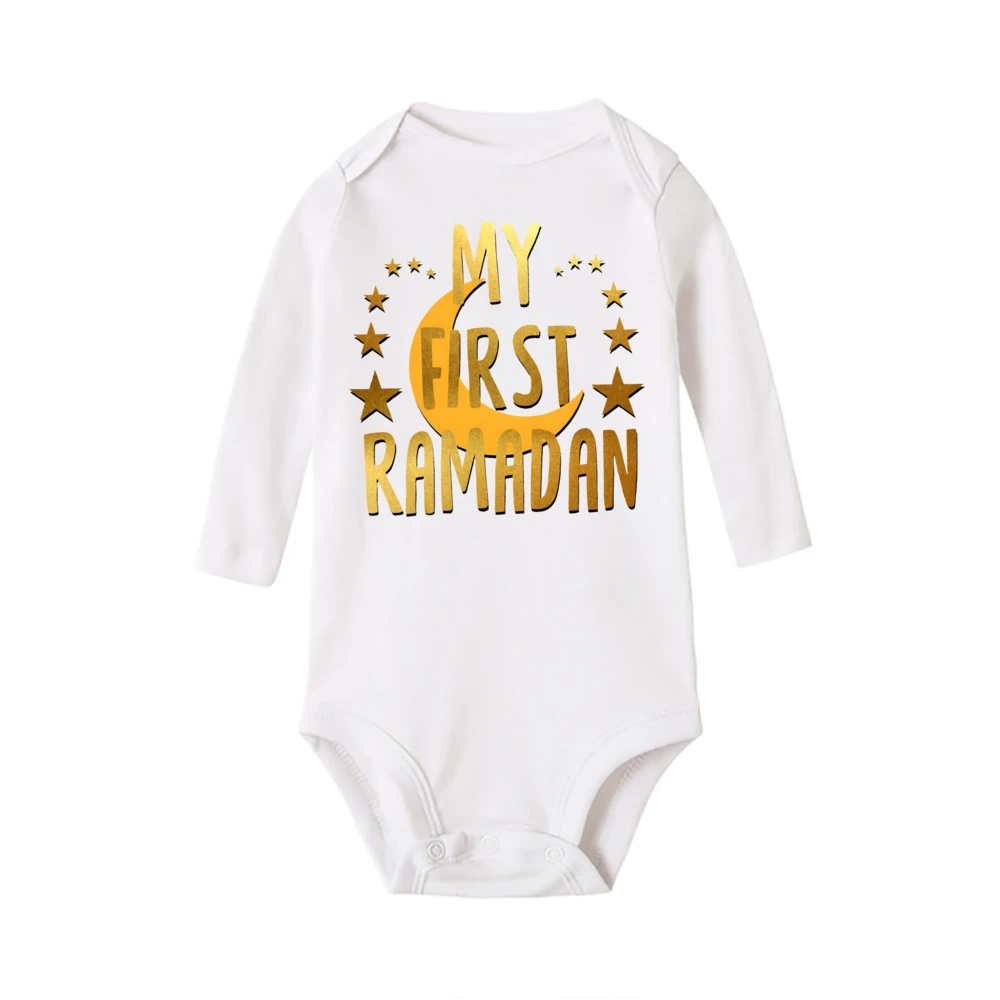 My First Eid My First Ramanad Printed Baby Romper Mubarak Eid Newborn Outfit Islamic Muslim Infant Bodysuit Baby Shower Gift - Image 6
