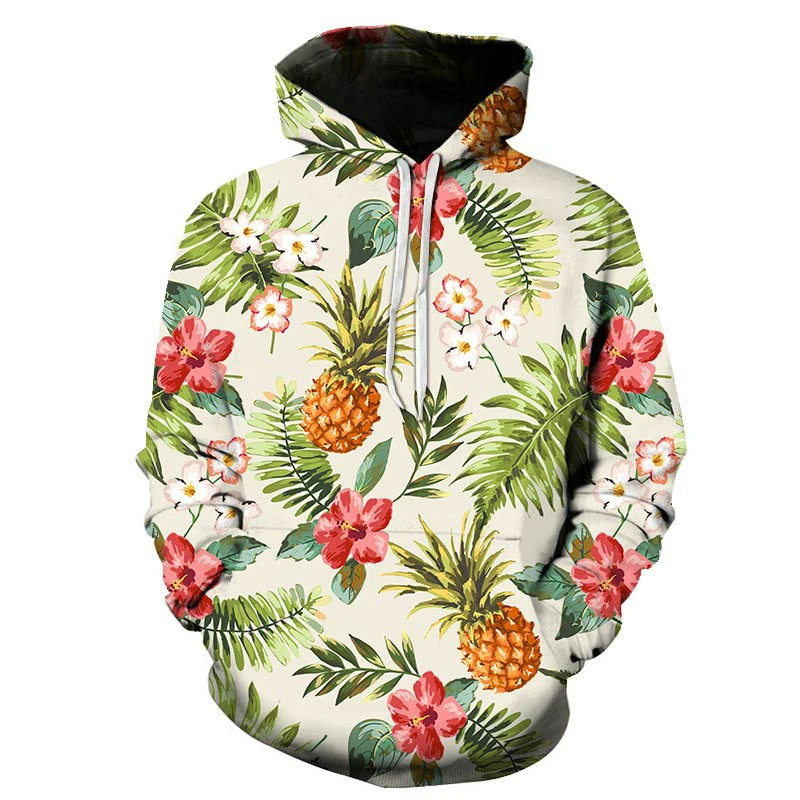 Fashion 3D Print Floral Hawaiian Hoodie Men Women Harajuku Long Sleeve Sweatshirts Hip Hop Tracksuits Cool Streetwear Pullovers