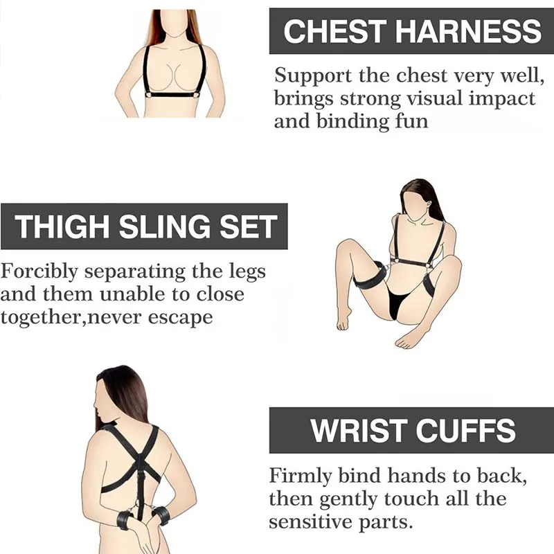 SM Adult Sex Toy Backhand Binding Apertural Plug Anal Hook Bondage Toys Bdsm Kit Slave Bondage Handcuff Couple Bundle Game 18+ - Image 4