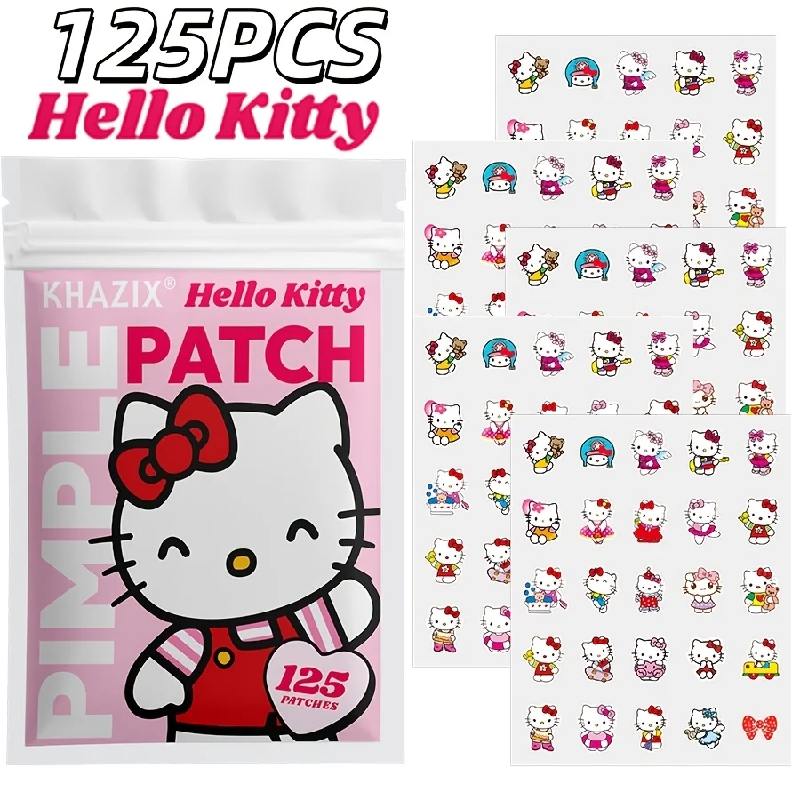 

125PCS Hello Kitty cartoon acne stickers, covering pimples and blemishes. An excellent choice for taking photos.