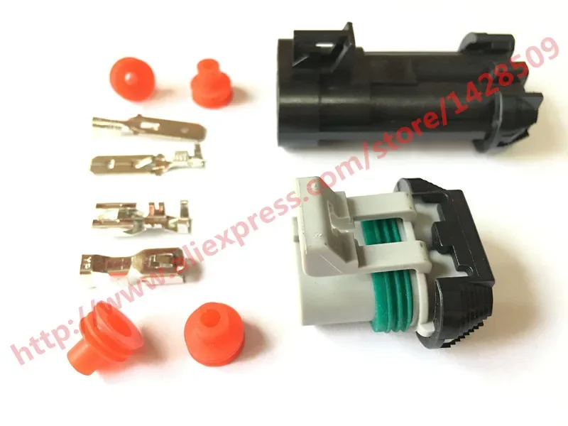 1 Set 2P Pin Male Female Water Tank Fan Radiator Plug Map Sensor Connector 15363993 15363990