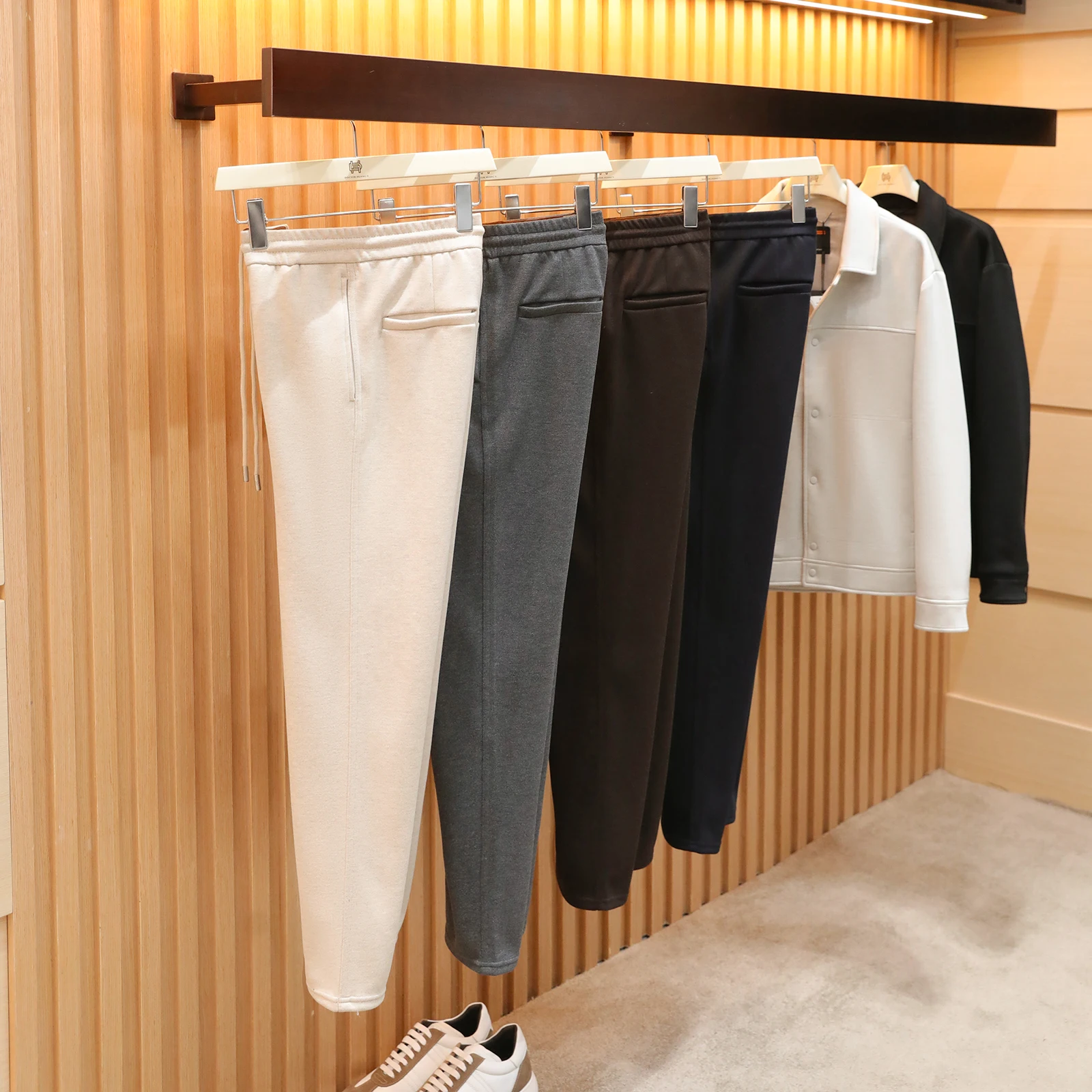 

Итальянские роскошные мужские трикотажные брюки прямого кроя из смесовой шерсти и ацетата, повседневные, осень-зима, новинка, бренд Doctor.Huang