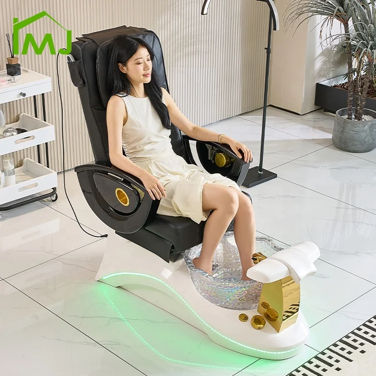 

Modern Nail Salon Electric Reclining Foot Spa Bathing Manicure Station Throne Pedicure Chair