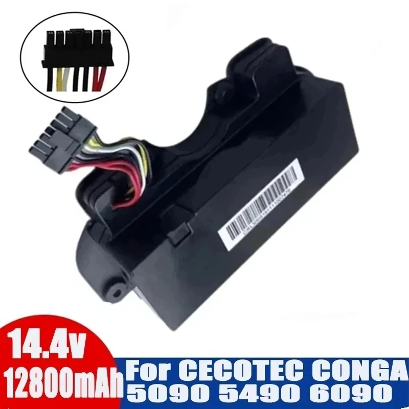 Batterie d'aspirateur robot compatible avec CECOTEC CONGA, 14.4V, 128000mAh, 5090, 5490, 6090 Series