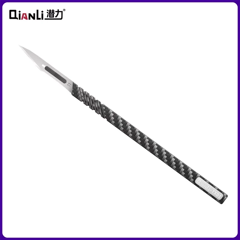 Qianmovies Cruc01 Couteau de découpe en fibre de carbone pour téléphone portable, colle de carte mère, ensemble d'outils de démontage et de réparation du processeur