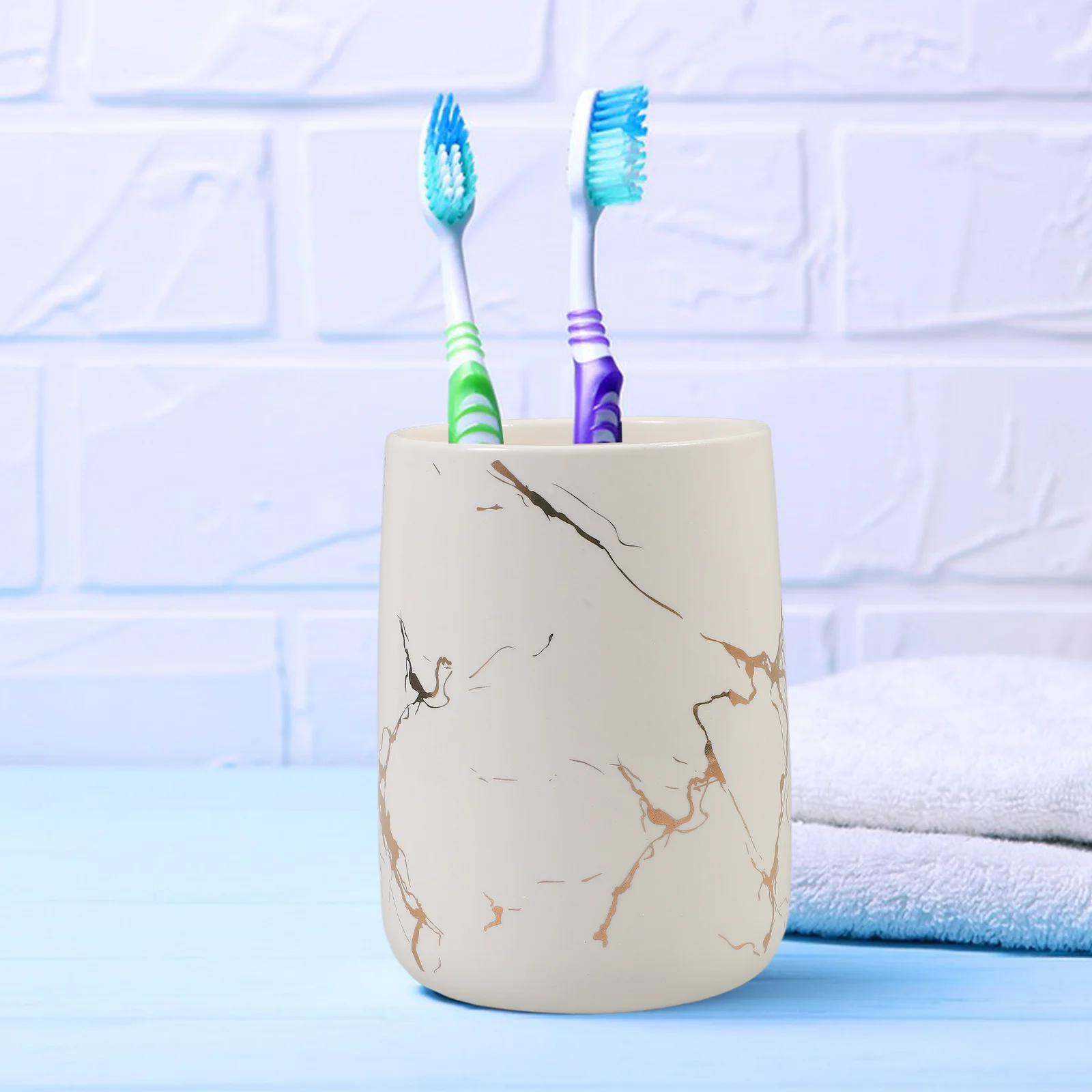 

Marble Pattern Toothbrush Cup Ceramic Bathroom Cups For Toothpaste Brush Holder Mouth Wash Cup Reusable Brushing Mugs Home