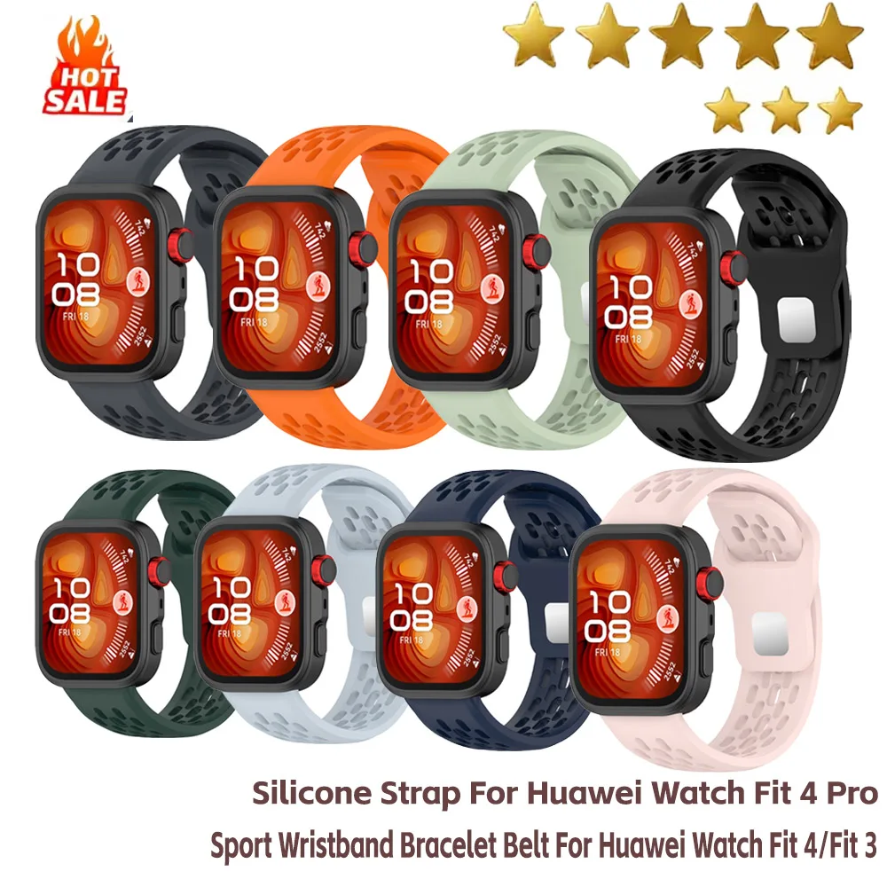 

Silicone Breathable Strap For Huawei Watch Fit 4 Pro Sport Wristband Bracelet Belt For Huawei Watch Fit 4/Fit 3 Band Accessories