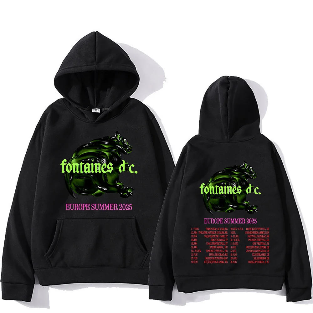 Fontaines DC Europe Summer Tour Sweatshirt New Graphic Printing Pullovers for Women Men Classic Aesthetic Hoodie Creative Casual