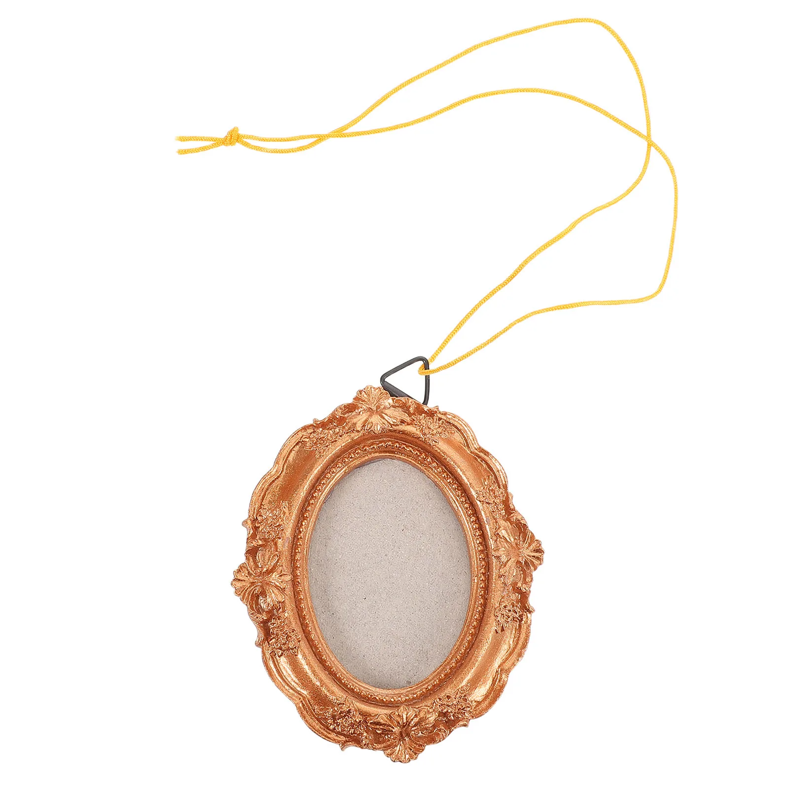 

Mini Oval Vintage Picture Frame Ornament Rope Hanging Christmas Tree DIY Photo Frames Photo Ornament Gold Hanging