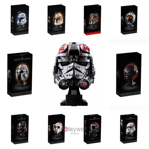 2025 Space War The Mandalorian Helmet Scout Dark Trooper Darth Vader 75429 Building Blocks Desk Decoration Bricks Home Decor