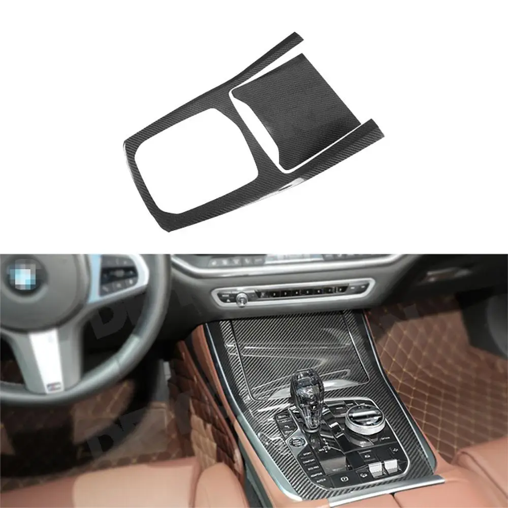 

Dry Carbon Fiber Gear Shift Panel Storage Box Car Door Inner Trim Strips Covers Stickers Inner Decoration for BMW X5 G05 2020+