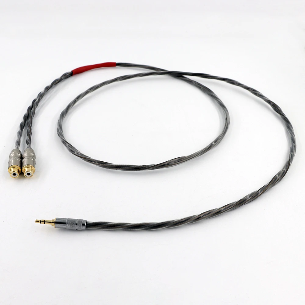 高品質音楽リボンケーブル金メッキ 3.5mm-2RCA プラグケーブル変換延長ケーブル
