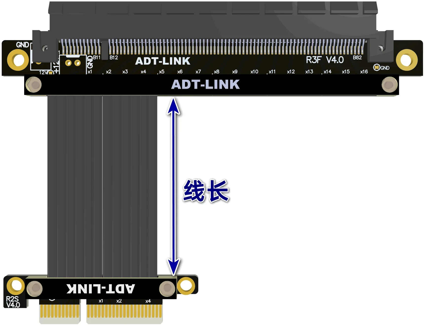 Riser Full Speed PCI Express 4.0 16x To 4x Ribbon Cable RTX 3090 Graphics Card Gen4.0 PCIE PCI E Riser Extender Dual 90 Degree
