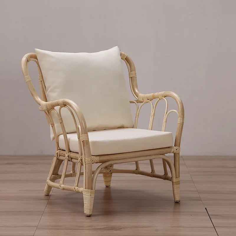 

Simple rattan chair leisure chair Internet celebrity rattan chair balcony sofa three-piece coffee table Nordic B & B living room