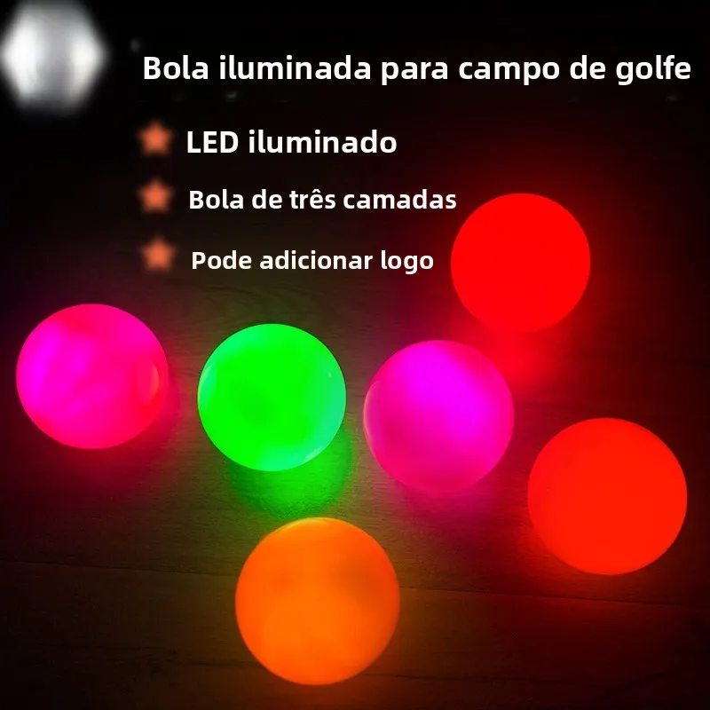 パークゴルフ-カラフルナイトライトゴルフボール-led照明付きゴルフボール-夜間プレイ用-ノーブランド登録商標なし