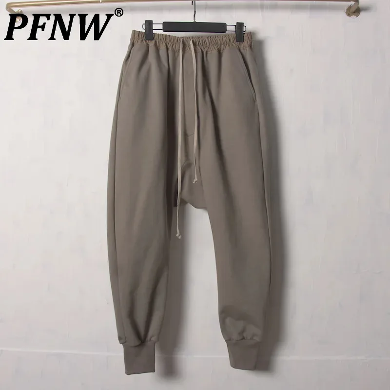 PFNW High Quality Pure Cotton Thick Sweatpants 20224 Tide New Men's Haren Hanging Crotch High Street Casual Trousers 28W5461