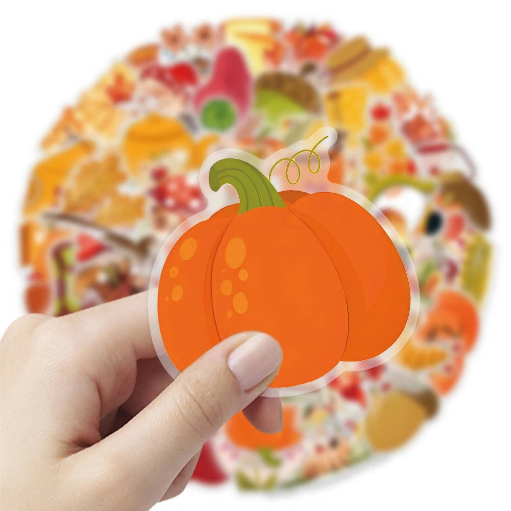 10/30/50pcs INS Style PET Autumn Cartoon Decoration Stickers Aesthetic Waterproof DIY Stationery Laptop Cute Sticker Packs