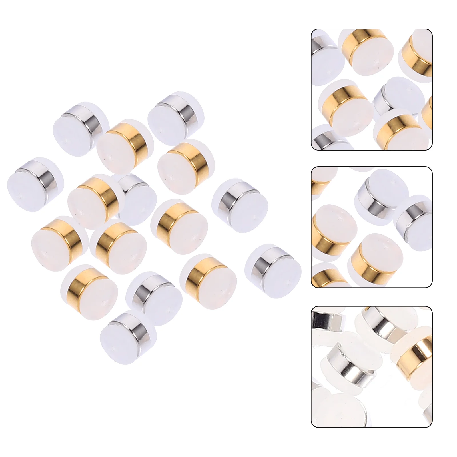 

20Pcs Ear Plugs Transparent Silicone Round DIY Jewelry Accessories Durable Chic Earrings Accessories for Party Photography