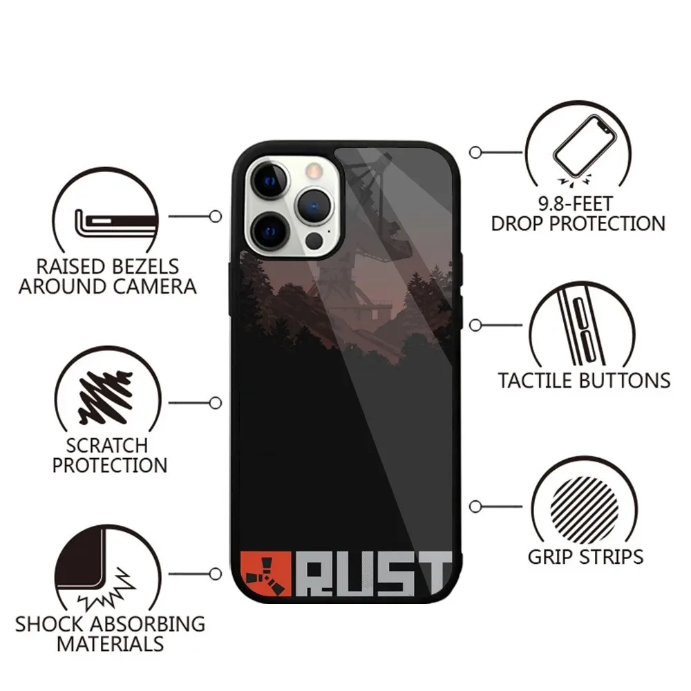 R-RUST Game  Phone Case Strong Magnetic For IPhone 16,15,14,13,Pro,Max,Plus,11,12,Mini For Magsafe Wireless Charging