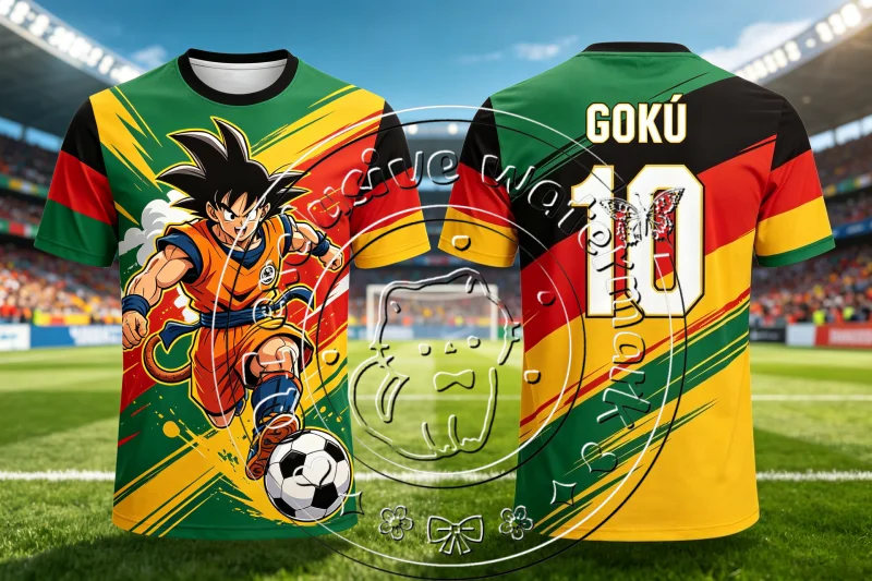 Summer Dragon Ball Kid Goku No.10 Soccer Jersey 3D Full Print Quick Dry Unisex Retro Manga Football Sports Short Sleeve Tee