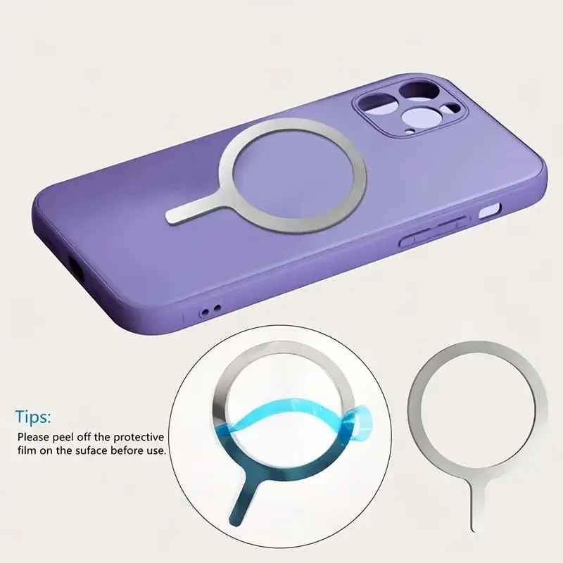 Uniwersalny magnetyczny adapter z naklejką magnetyczną, odpowiedni do bezprzewodowego ładowania Magsafe iPhone, okrągła metalowa płytka magnetyczna.