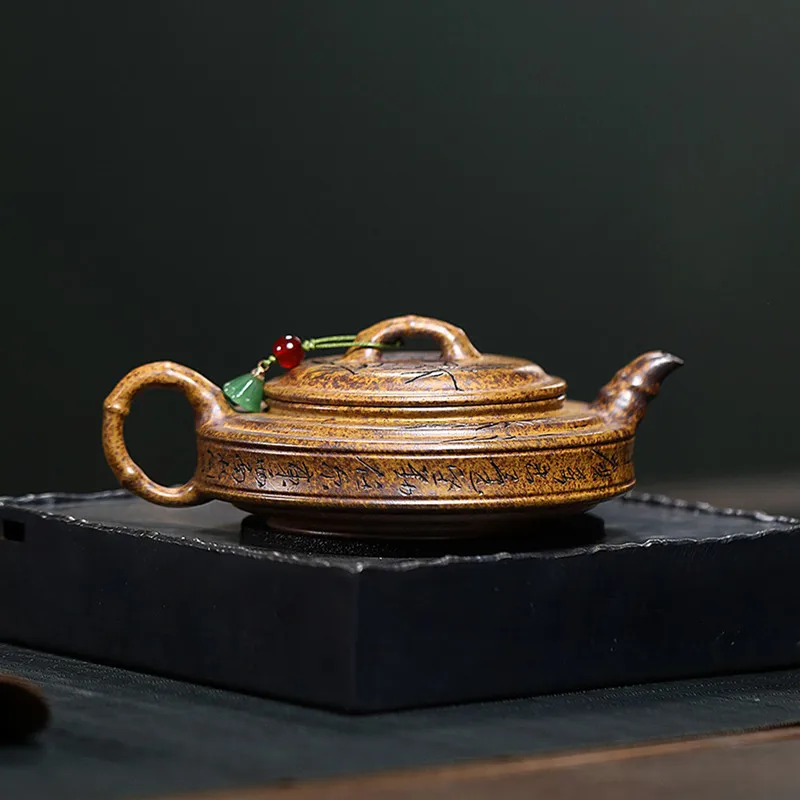 Yixing Purple Clay Teapot Handmade Bamboo Leaf Tea Pot Beauty Tea Infuser Kettle Household Teaware Chinese Zisha Tea Set 150ml view 2