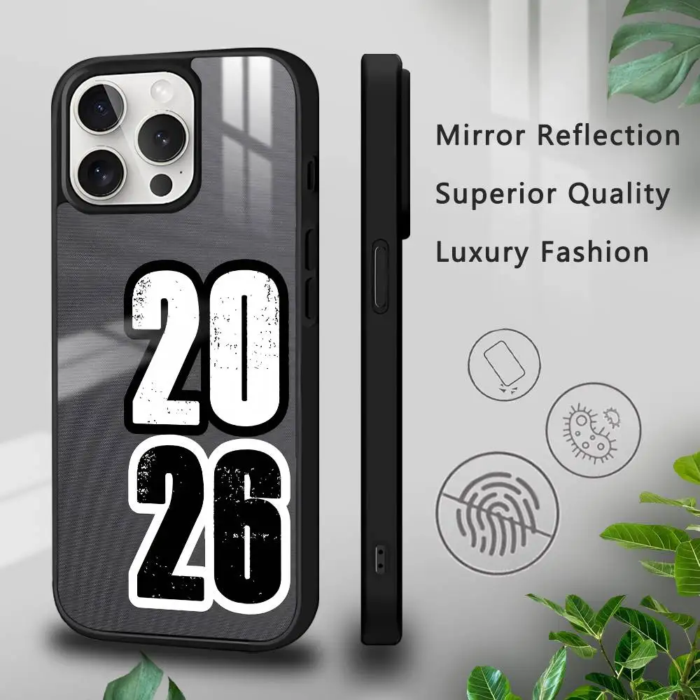 حافظة هاتف موضة 2026 لهاتف آيفون 16 15 14 13 12 11 برو ماكس بلس ميني بلس سطح مرآة صلبة حماية فوندا #6