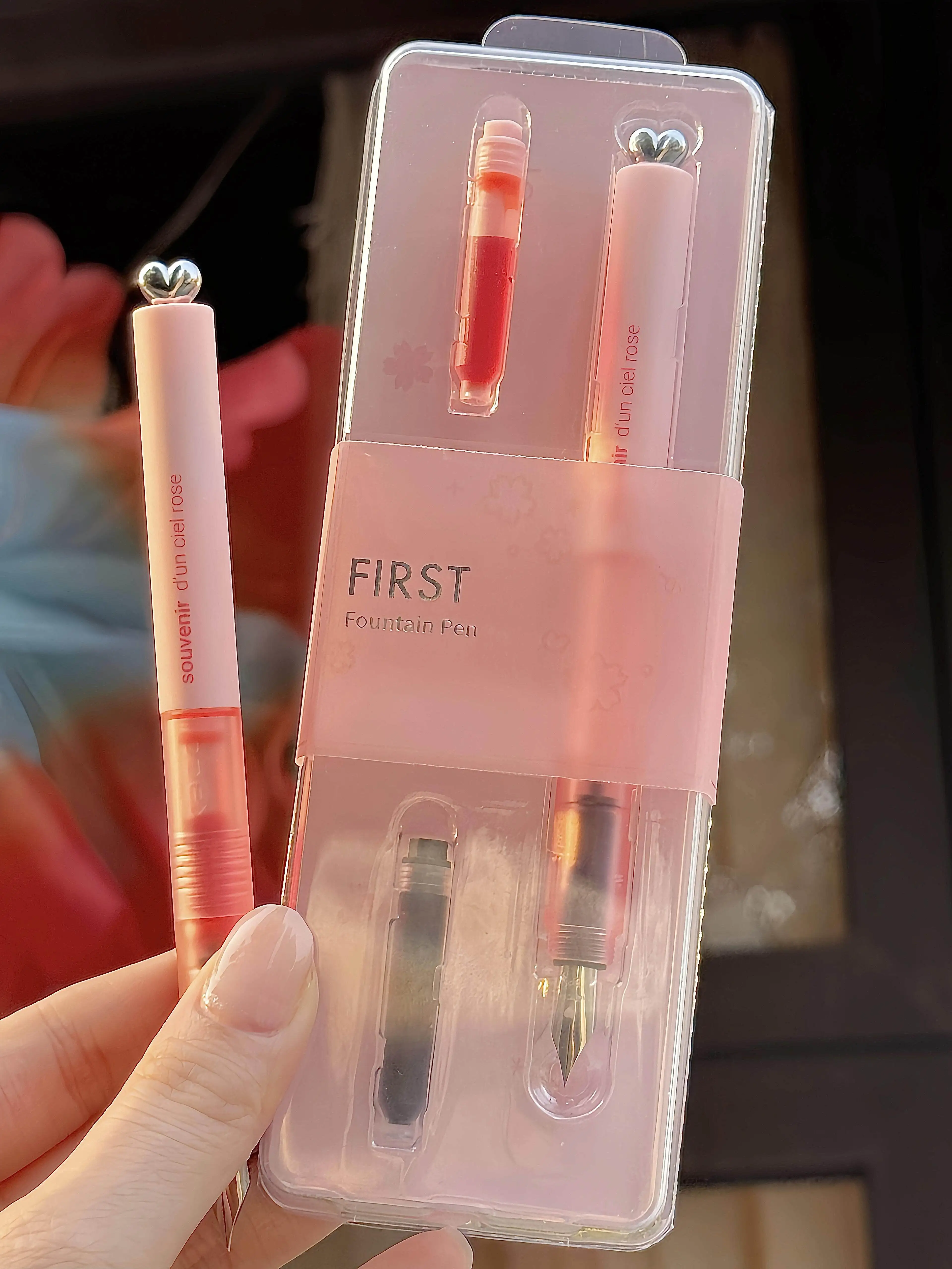 

Новый набор милых розовых перьевых ручек Kaco, наконечник EF, в комплекте розовые и черные чернильные картриджи, канцелярские принадлежности для начинающих каллиграфов