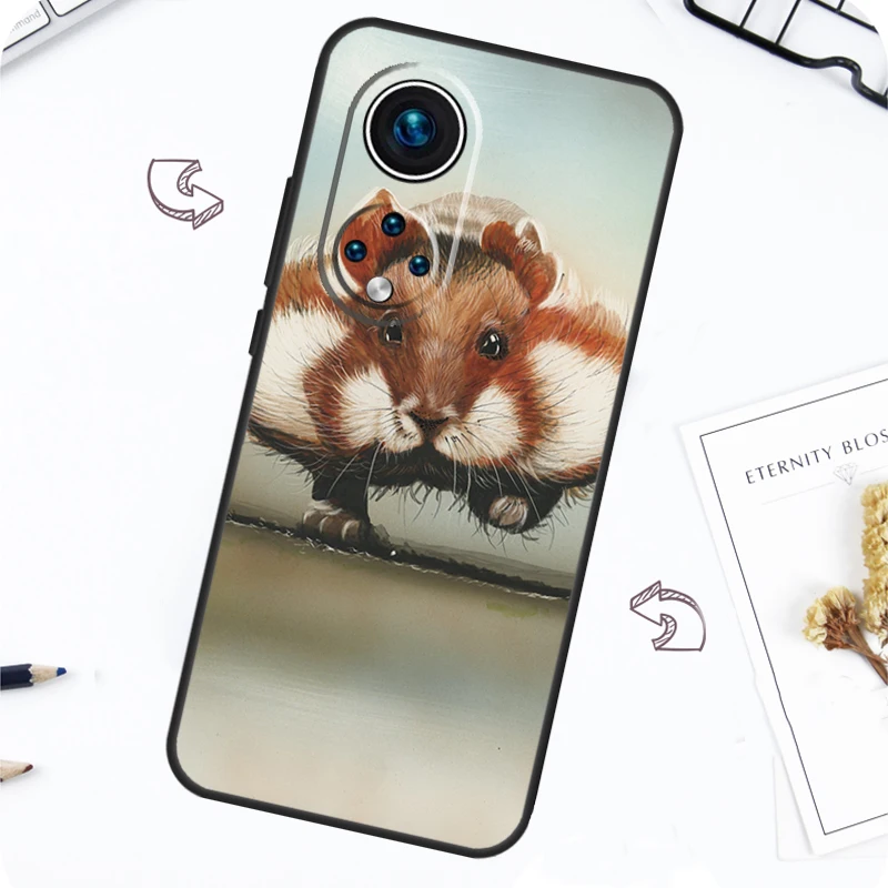 Nette Reizende Pet Hamster Fall Für Honor 50 70 80 X7 X8 X9 Abdeckung Für Huawei Nova 5T P20 p30 P40 Lite P50 Mate 50 Pro