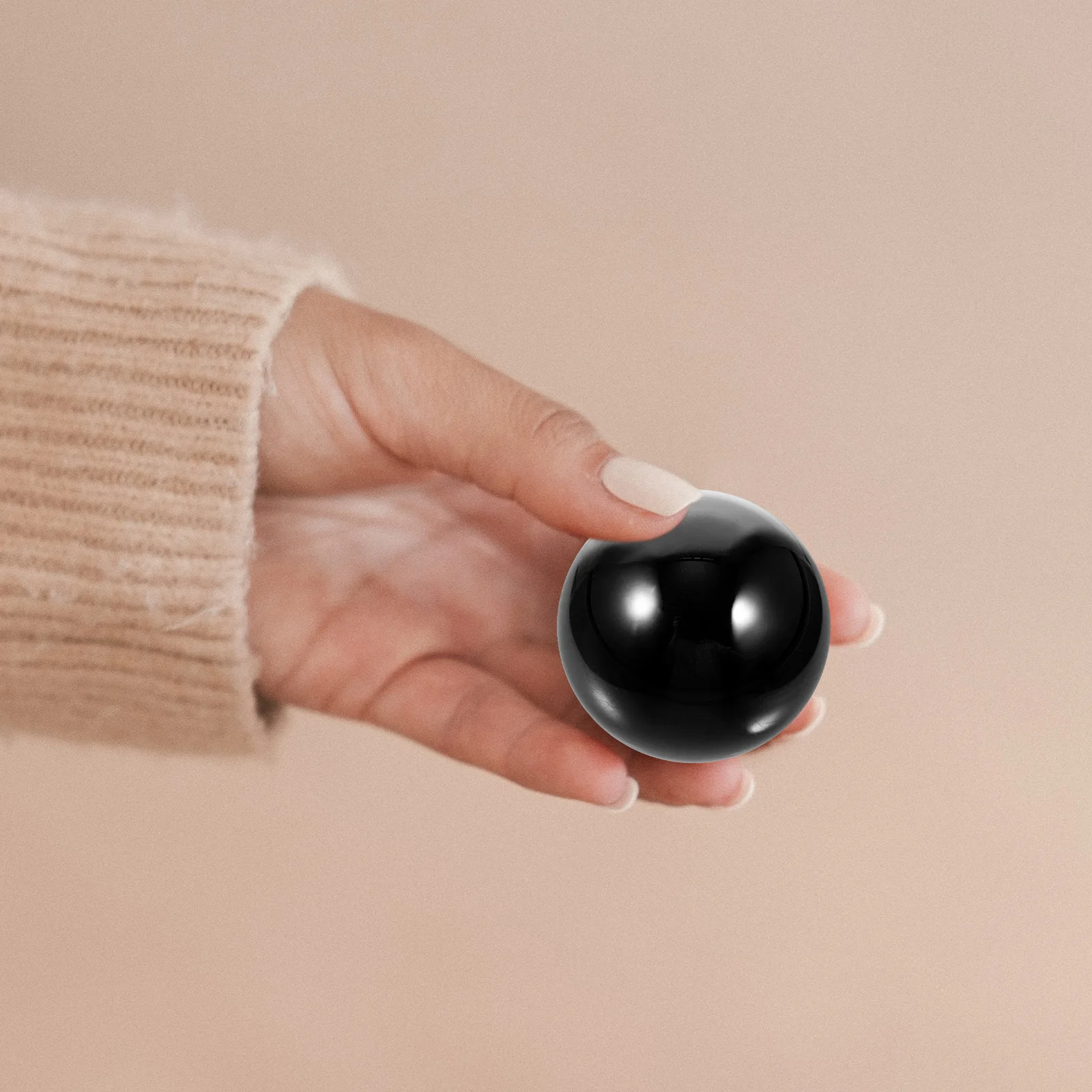 

2 Pcs Decompression Ball Crystal Spheres Balls Adornment Black Desktop Obsidian Office