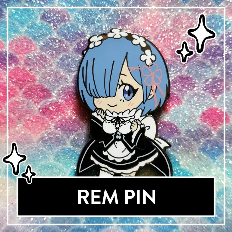 Rem жесткая эмалированная булавка-милая булавка Re:Zero Fanart,