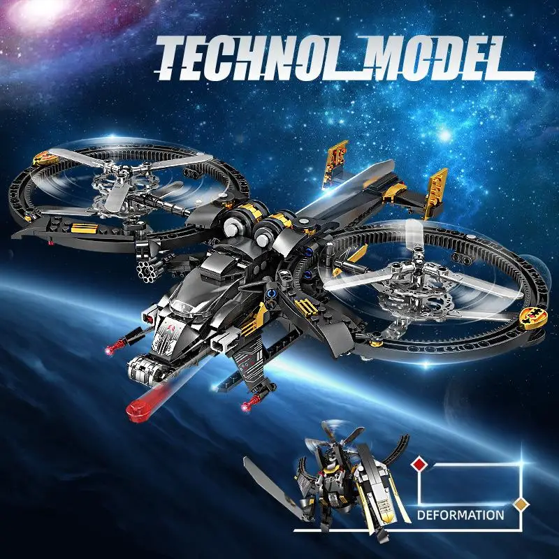 

OUZEY Transformable Spacecraft Model - Micro Blocks Mecha, Challenging DIY Project for Adult Hobbyists 14+