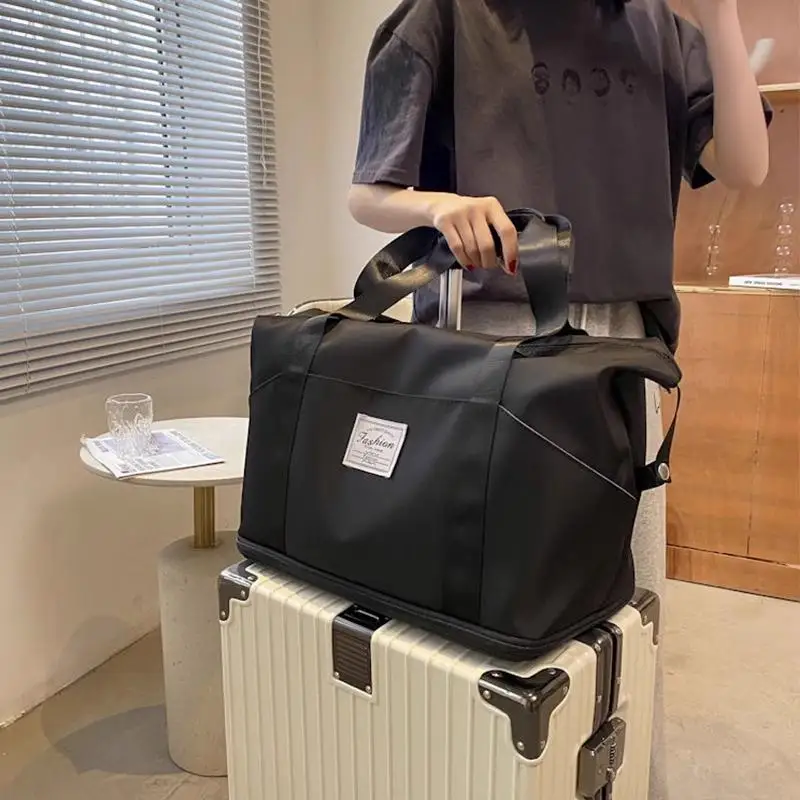 large-capacity-travel-bag-women's-short-trip-handheld-luggage-bag-suitcase-additional-bag-lightweight-oxford-cloth-bag