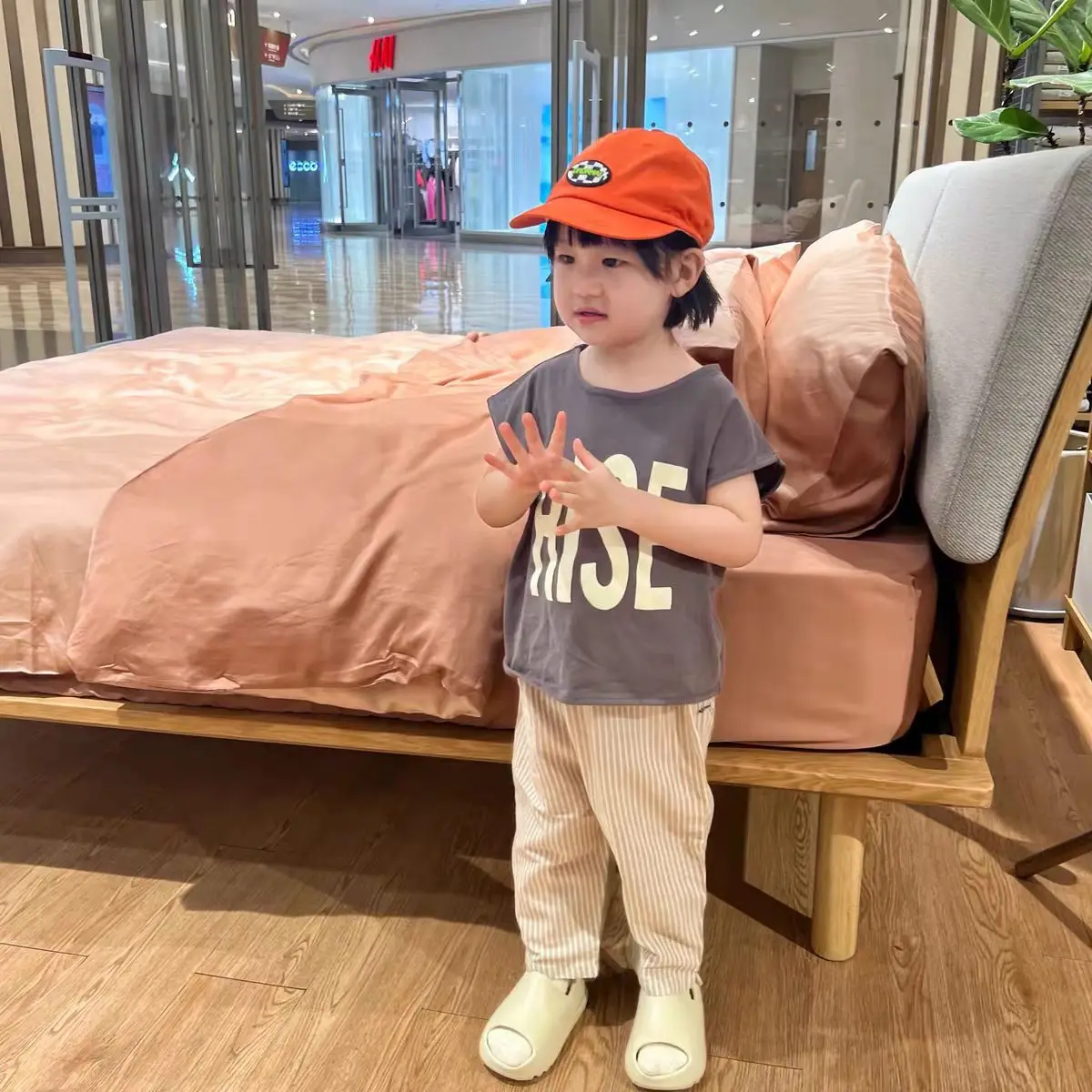 Kids Pants New 2024 Autumn Striped Baggy Fashion Korean Wide Leg Simple Style image 6
