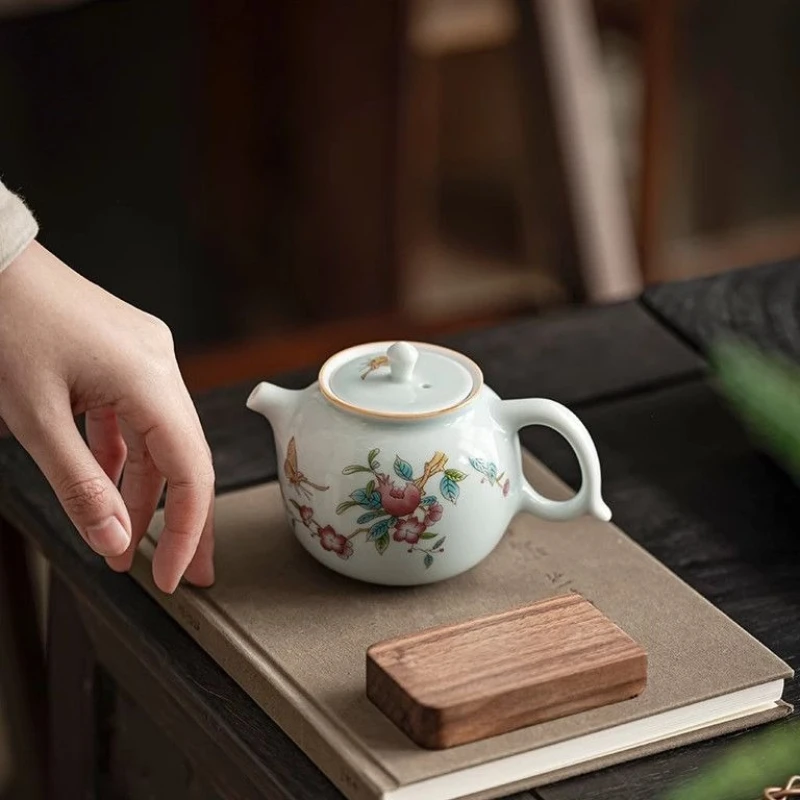Traditional Chinese Tea Set, Retro Rooster Teapot with Filter Holes, Archaistic Small Services, Puer Tea, Coffee Pot, 200ml