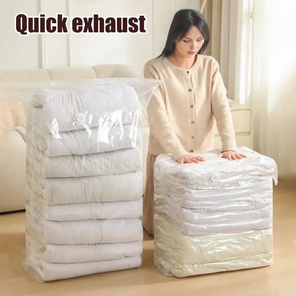 

Vacuum Storage Bag Large Capacity Sheets Clothes Blankets Vacuum Bag No Pump Needed Compression Packing for Quilts Comforters