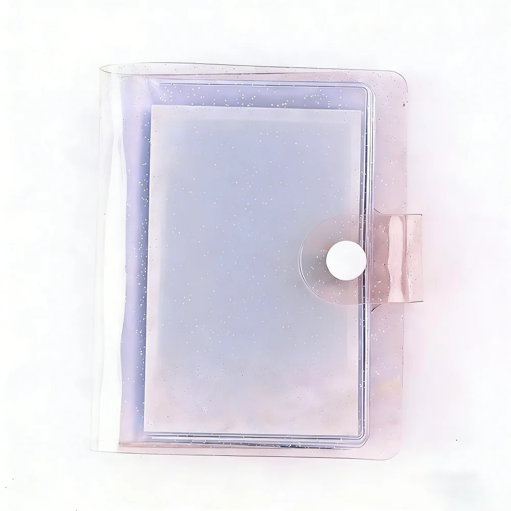 Cute Mini Photo Album Transparent Glitter Cards Storage Bag Jelly Color 3-inch Photography Card Stock Instax Album Card Holder
