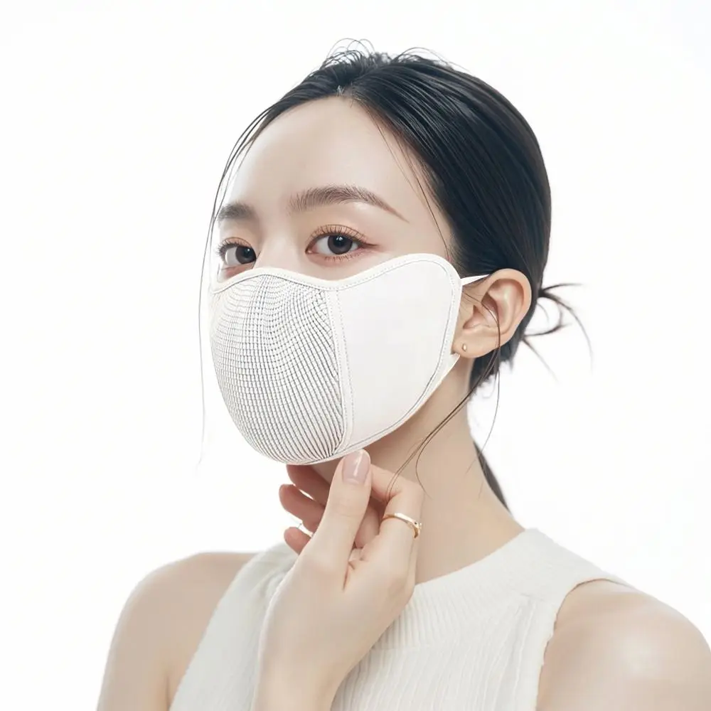 

Breathable UPF200+ Ice Silk Mask UV Protection Sunscreen Veil Face Cover Solid Color Summer Face Gini Mask Cycling