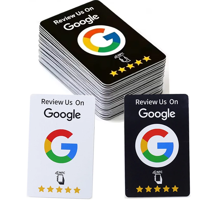 Hilo 13.56Mhz programmable Google Review Card NFC station table NFC Google Reviews display bending card standing brand bracket