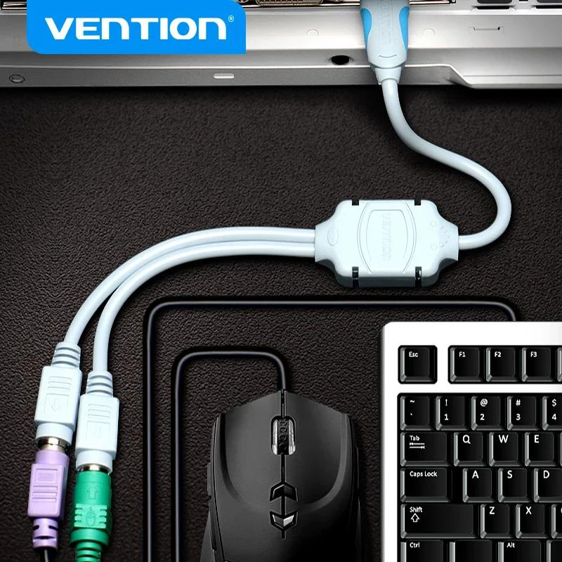 Vention USB to PS2 Converter Cable USB Male to PS/2 Female Adapter USB Extension Cable For Keyboard Mouse Scanner PS2 USB Cable