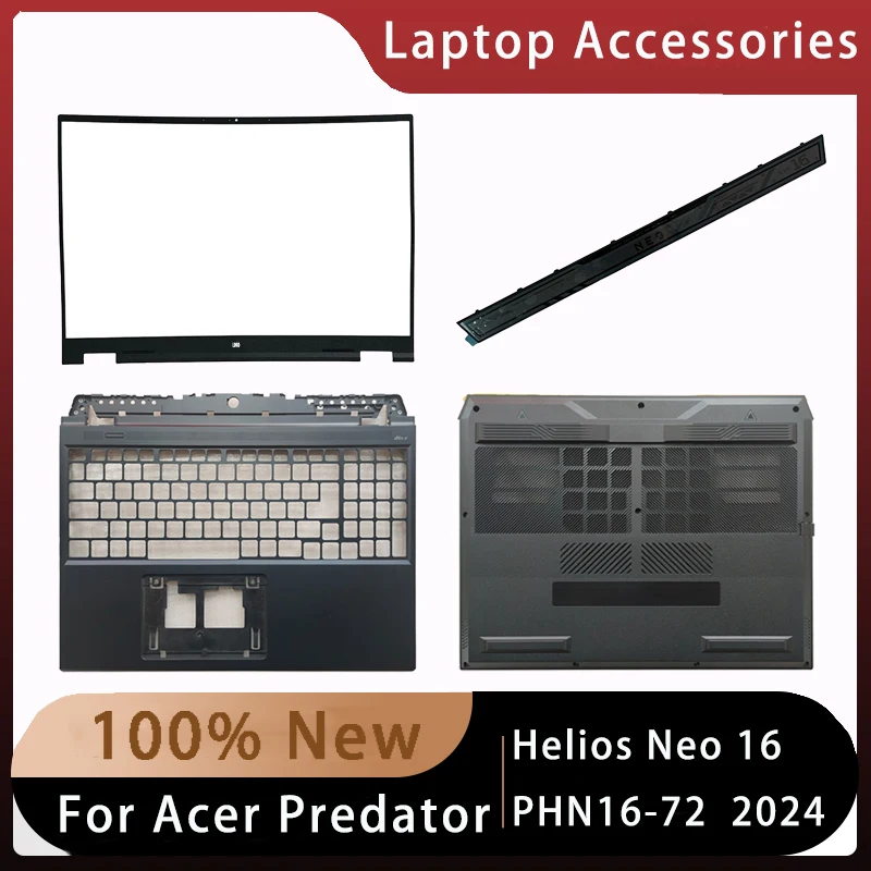 

New For Acer Predator Helios Neo 16 PHN16-72 2024;Replacemen Laptop Accessories Front Bezel/Palmrest/Bottom With LOGO