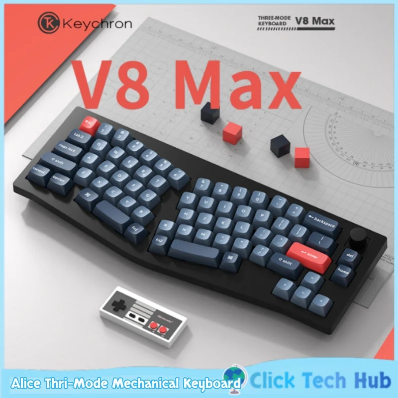 

V8max Alice Thri-Mode Mechanical Keyboard Bluetooth Wireless Gateway Structure Hot Plug Mac/Win Support Qmk/Via And Web Drivers