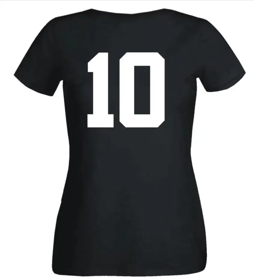 Ghana Damen T-Shirt Schwarz Trikot Team Nr All 10 Fubball Sporter Footballer Soccer Fashion Women's Cotton Slim Shirts