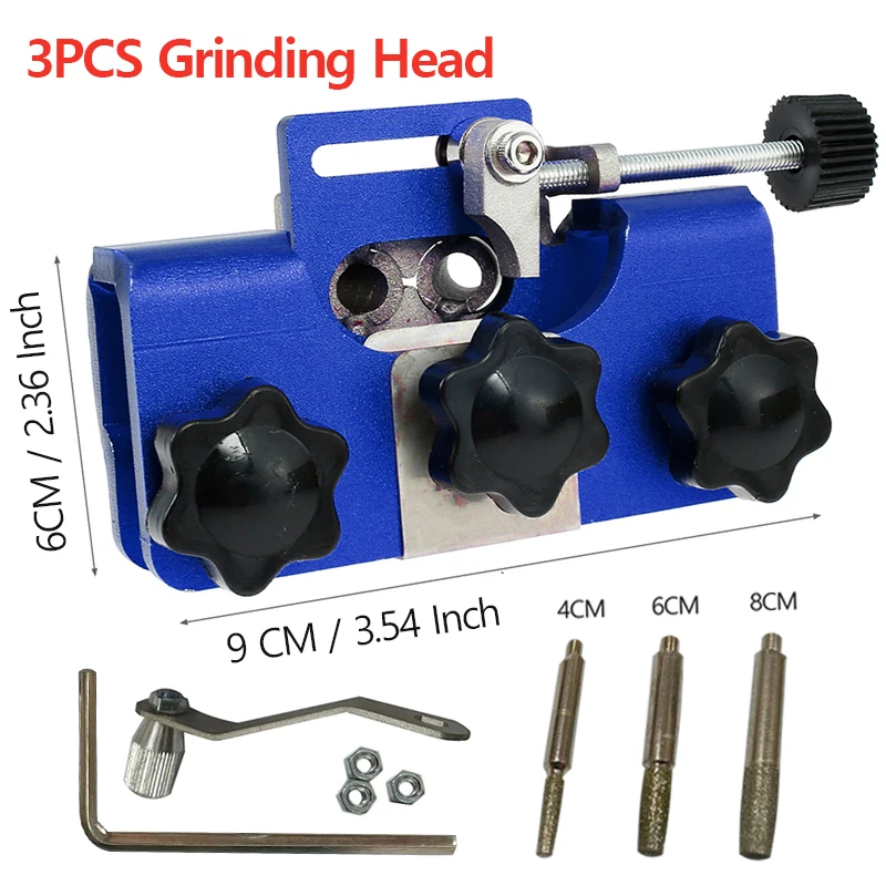 Motosserra Sharpener Kit com 3 cabeças de afiação, Manual Chain Sharpening, Gasolina Repair Tools
