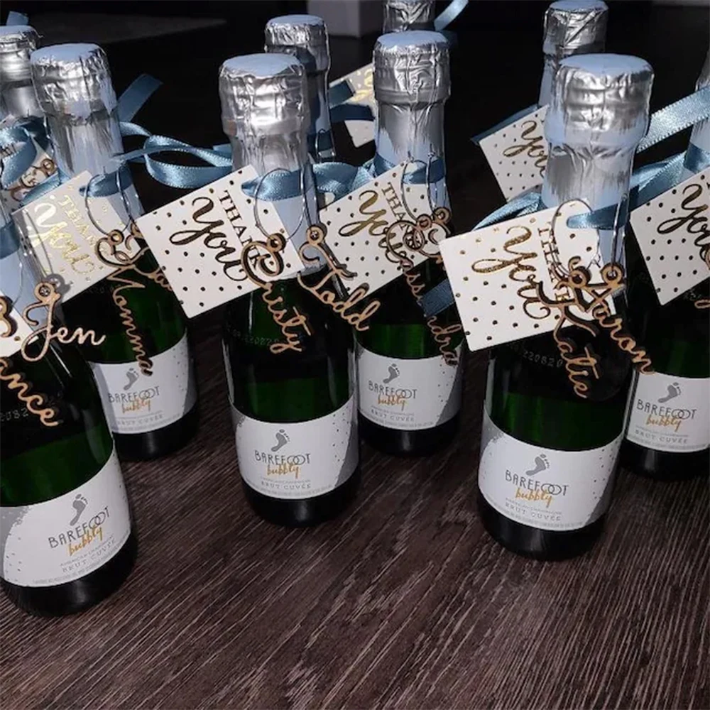 Personalized Wine Glass Charm Custom Wedding Drink Tags Name Gift Wedding Bridal Shower Decor Party Cut Acrylic Table PlaceCards
