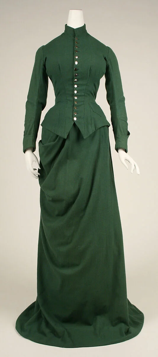 18th Century American Victorian Green Riding habit Dress 1860s Victorian Inspired Travel Suit Custom Made