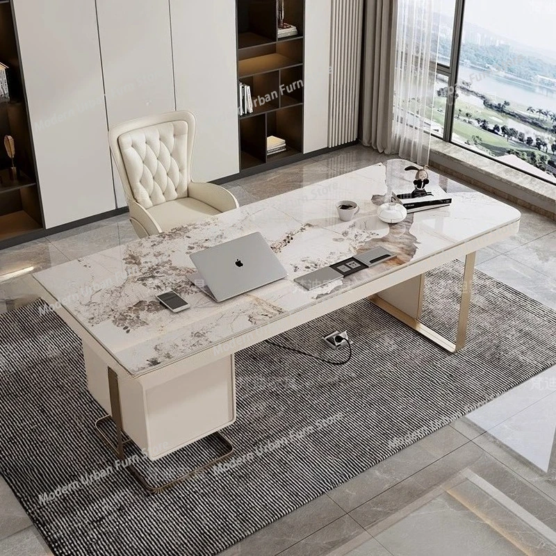 

Современный роскошный дизайнерский L-образный офисный стол для компьютера с ящиками, эстетичный органайзер для письменного стола и учебы