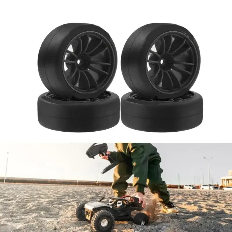 Zestaw 4 opon do zdalnie sterowanych pojazdów gąsienicowych Model samochodu Gumowe opony do kół do akcesoriów do zdalnego 15UB